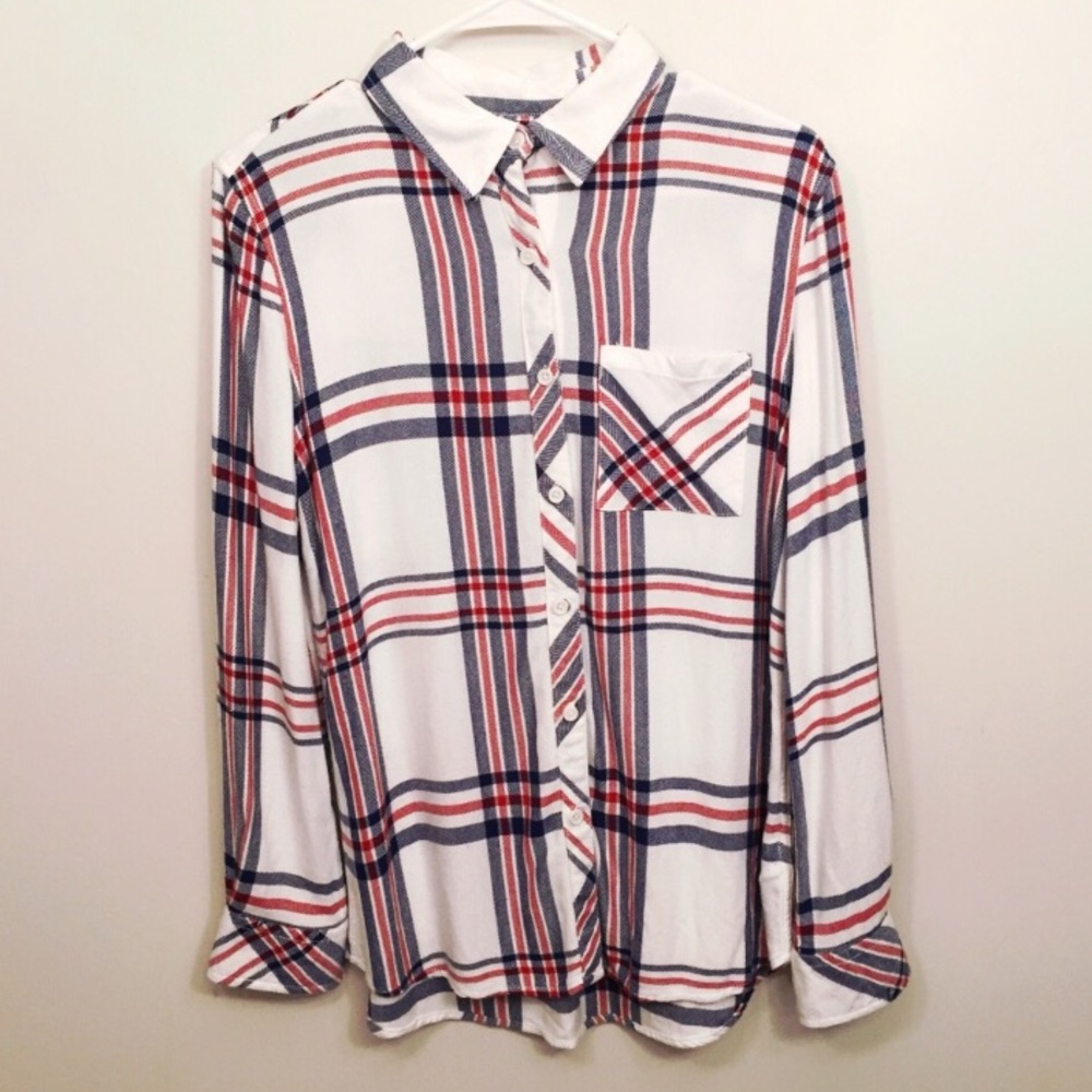 4/25$ BEACH LUNCH LOUNE Long Sleeve Flannel Plaid